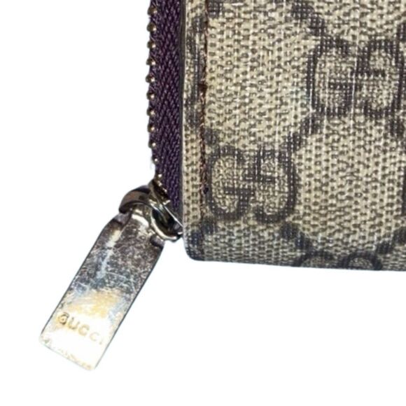 GUCCI NEO VINTAGE SUPREME ZIP AROUND WALLET 8" x 4" - Picture 7 of 10
